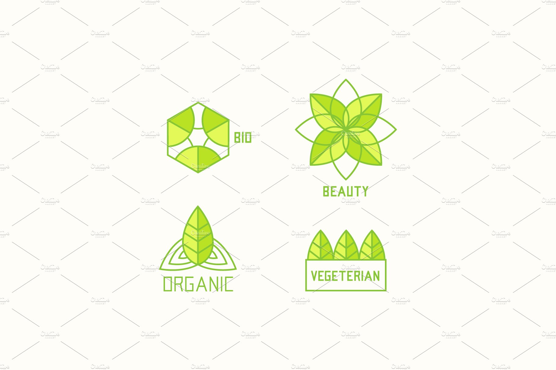 Collection of organic logos preview image.