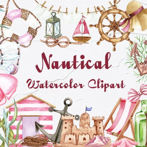 Nautical Watercolor Clipart cover image.