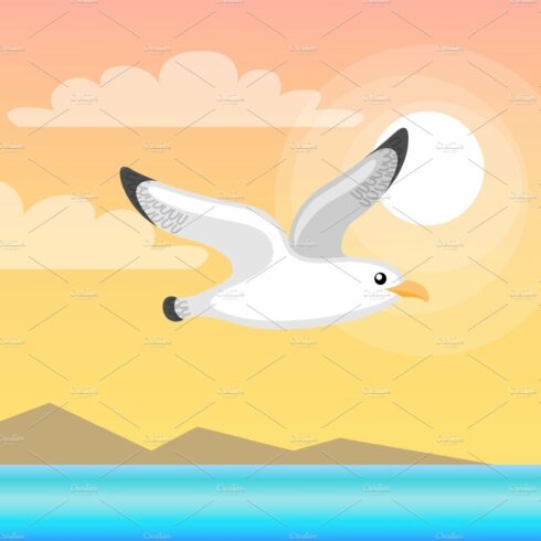 Summer Papercard with Flying Seagull cover image.