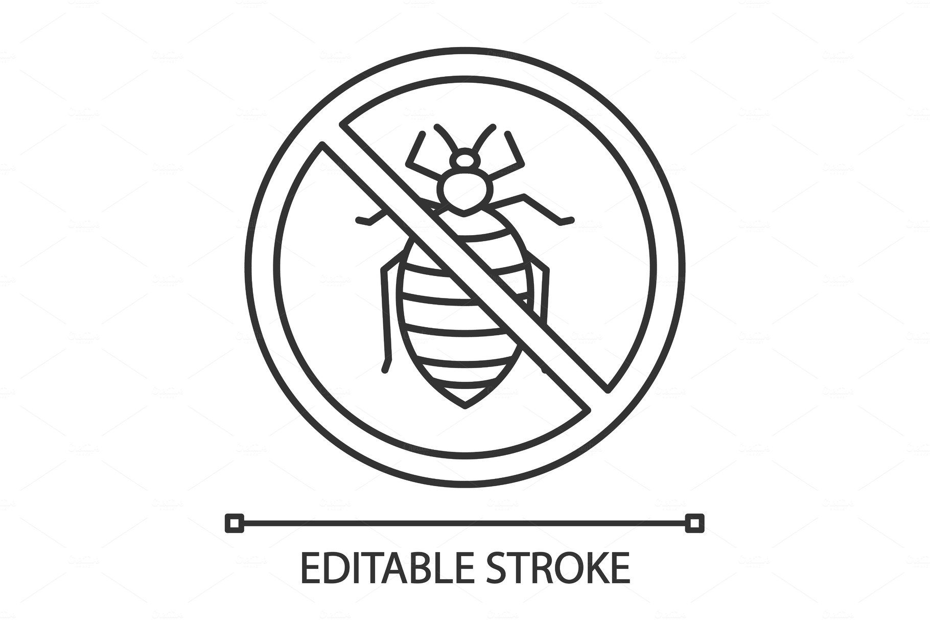 Stop bed bug sign linear icon cover image.