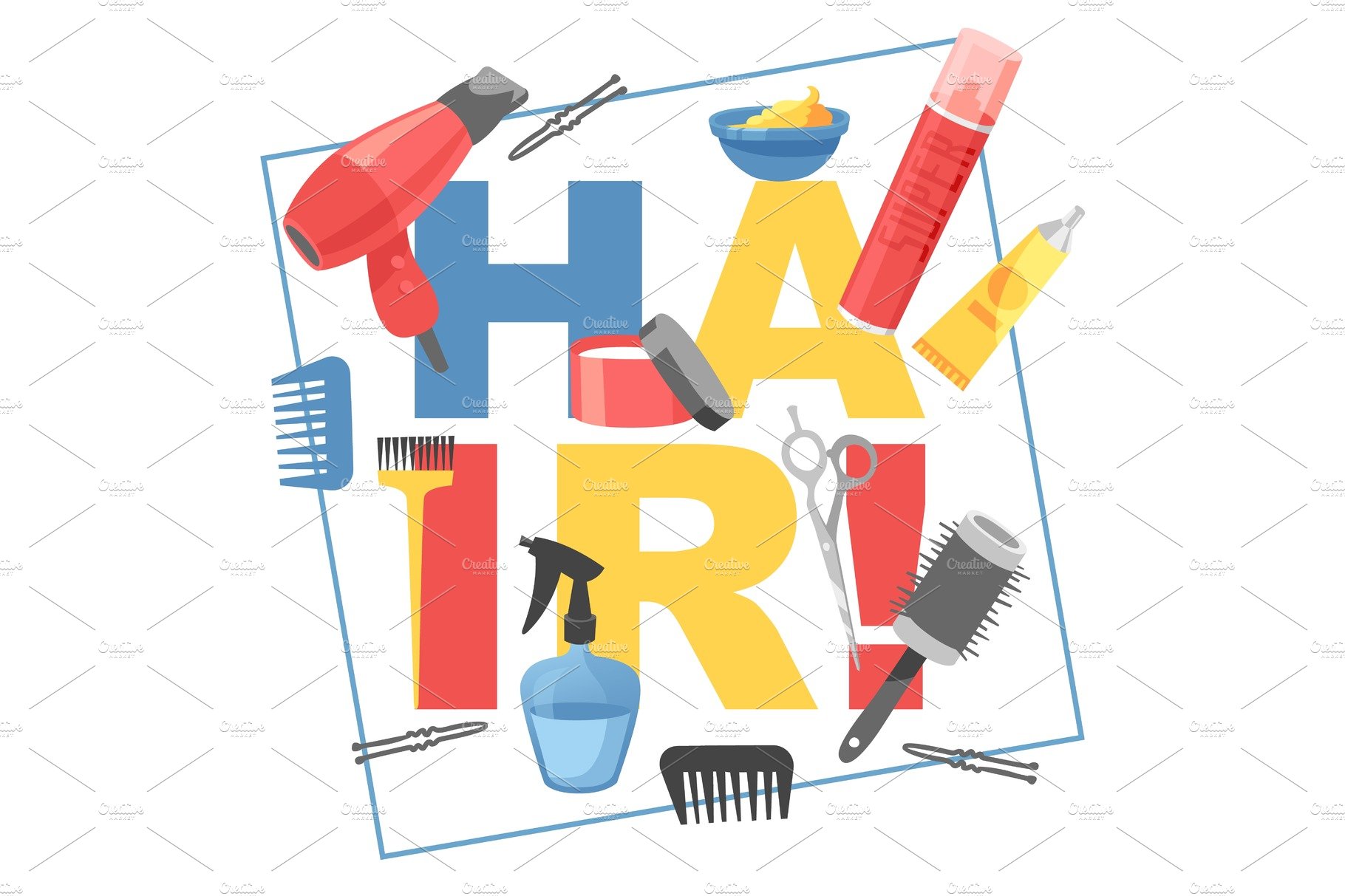 Hairdressing salon banner vector cover image.