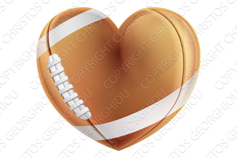 Heart Shape American Football Ball Love Concept cover image.