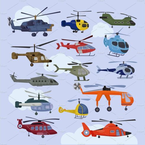 Helicopter vector copter aircraft cover image.