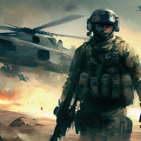Soldiers on battlefield cover image.