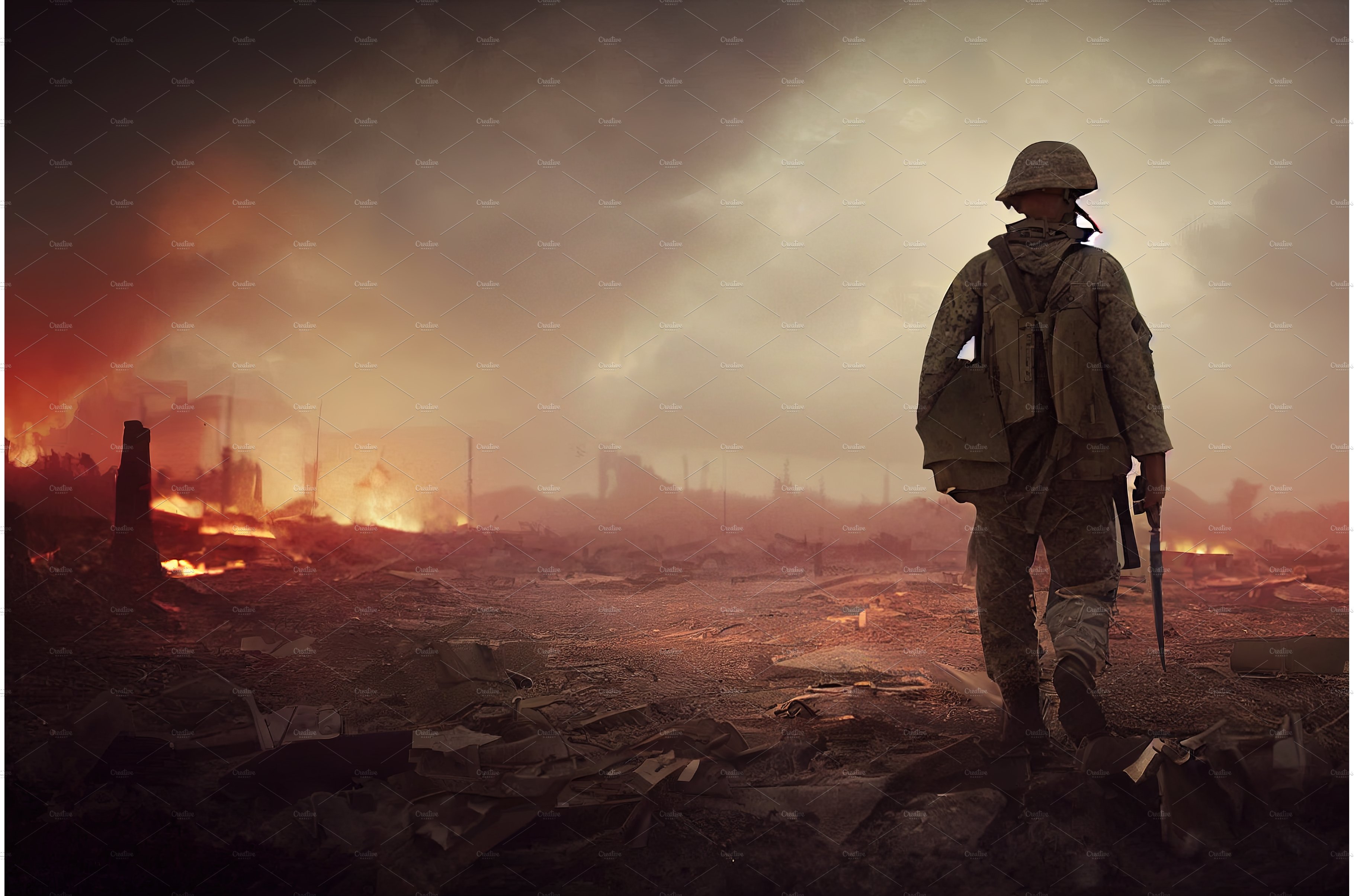 Soldiers on battlefield cover image.