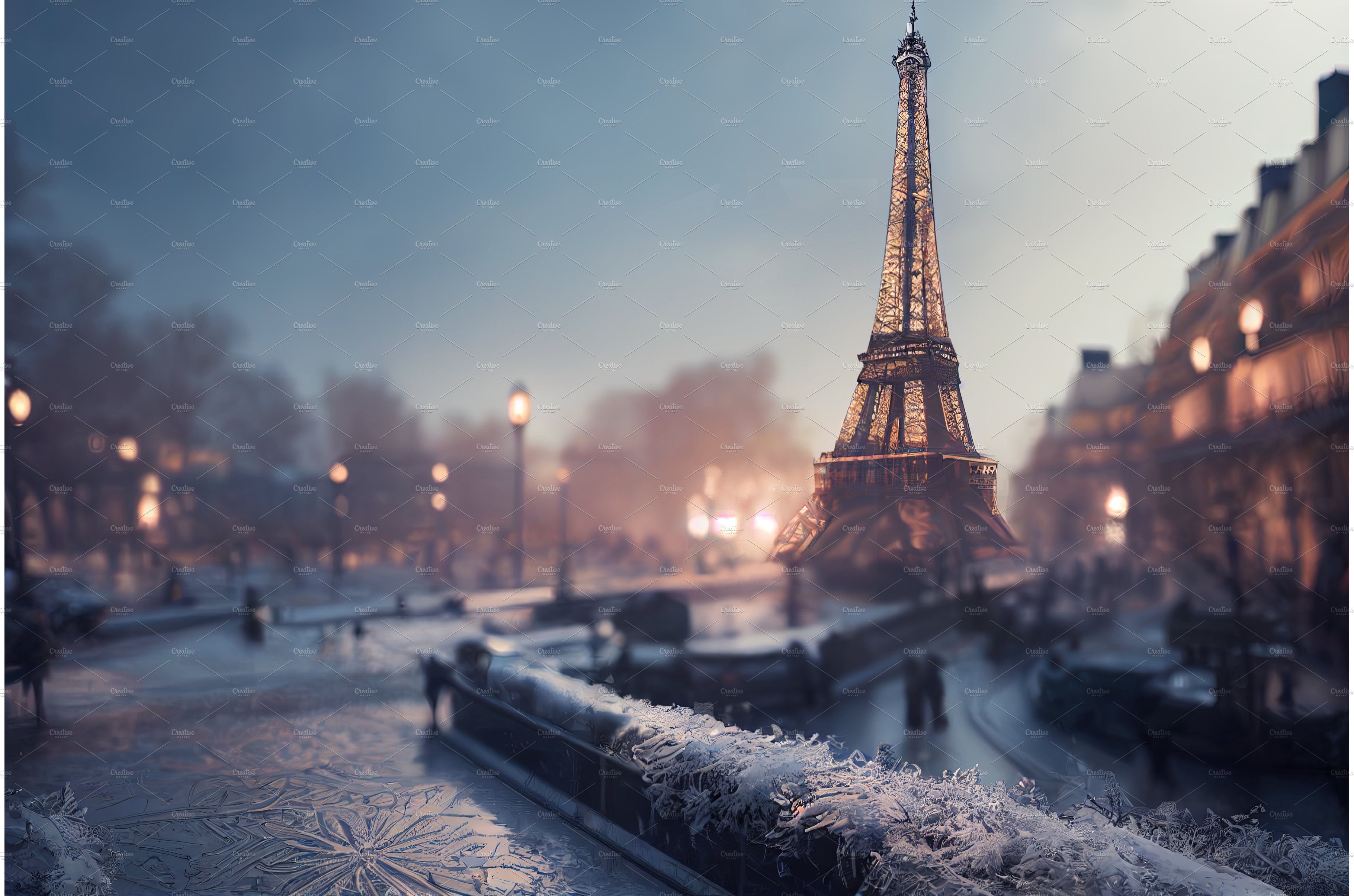 Cityscape of Paris at winter cover image.
