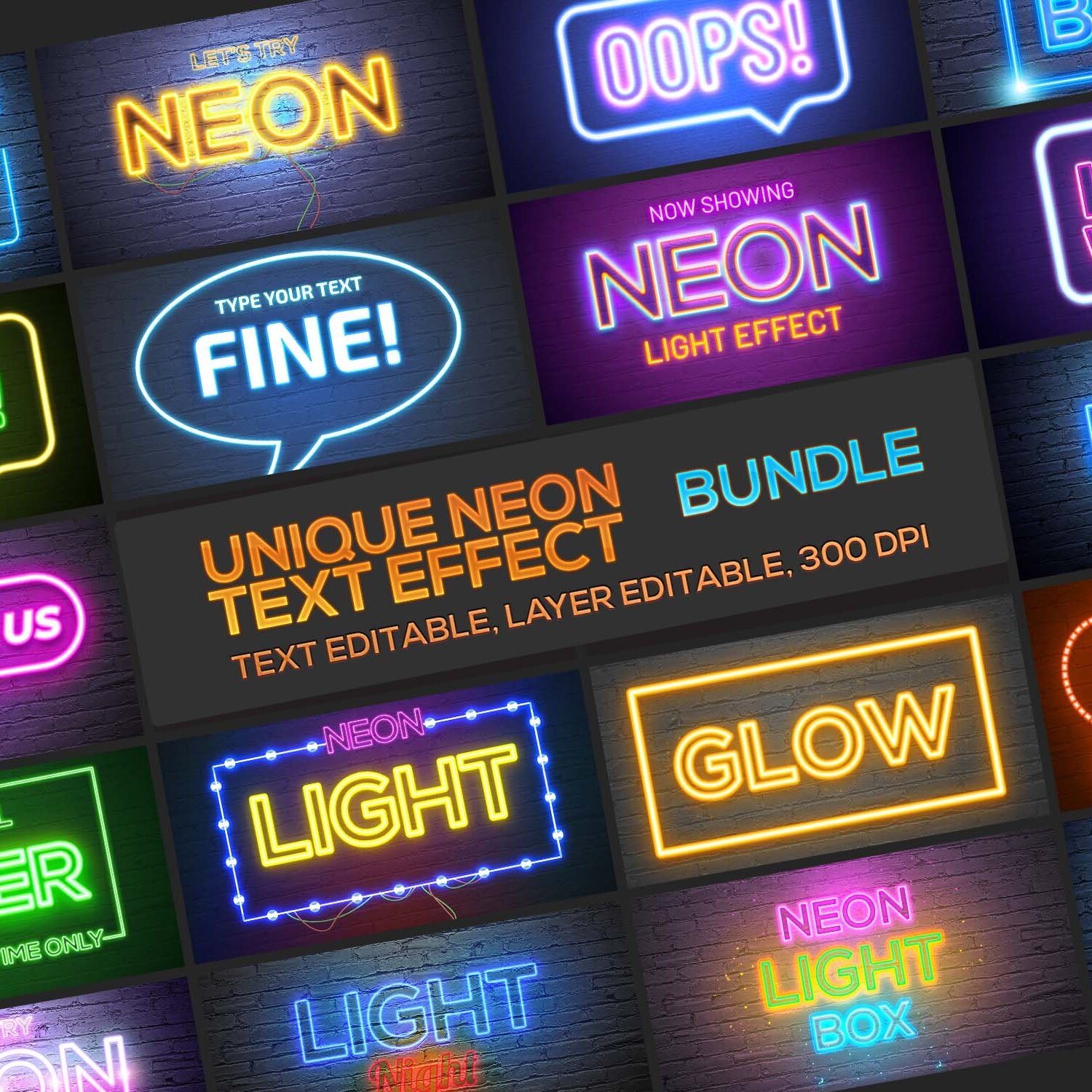 neon text effect bundle 452