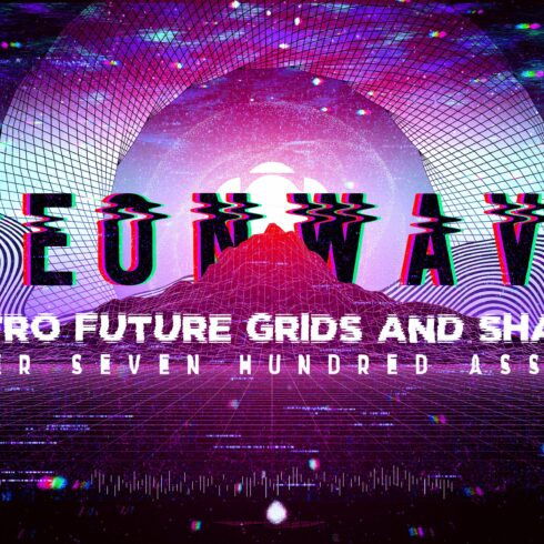 NeonWave Retro Future Grids & Shapes cover image.