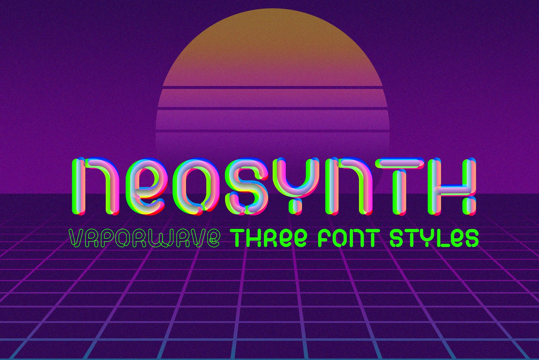 NeoSynth | Vaporwave Font Styles cover image.