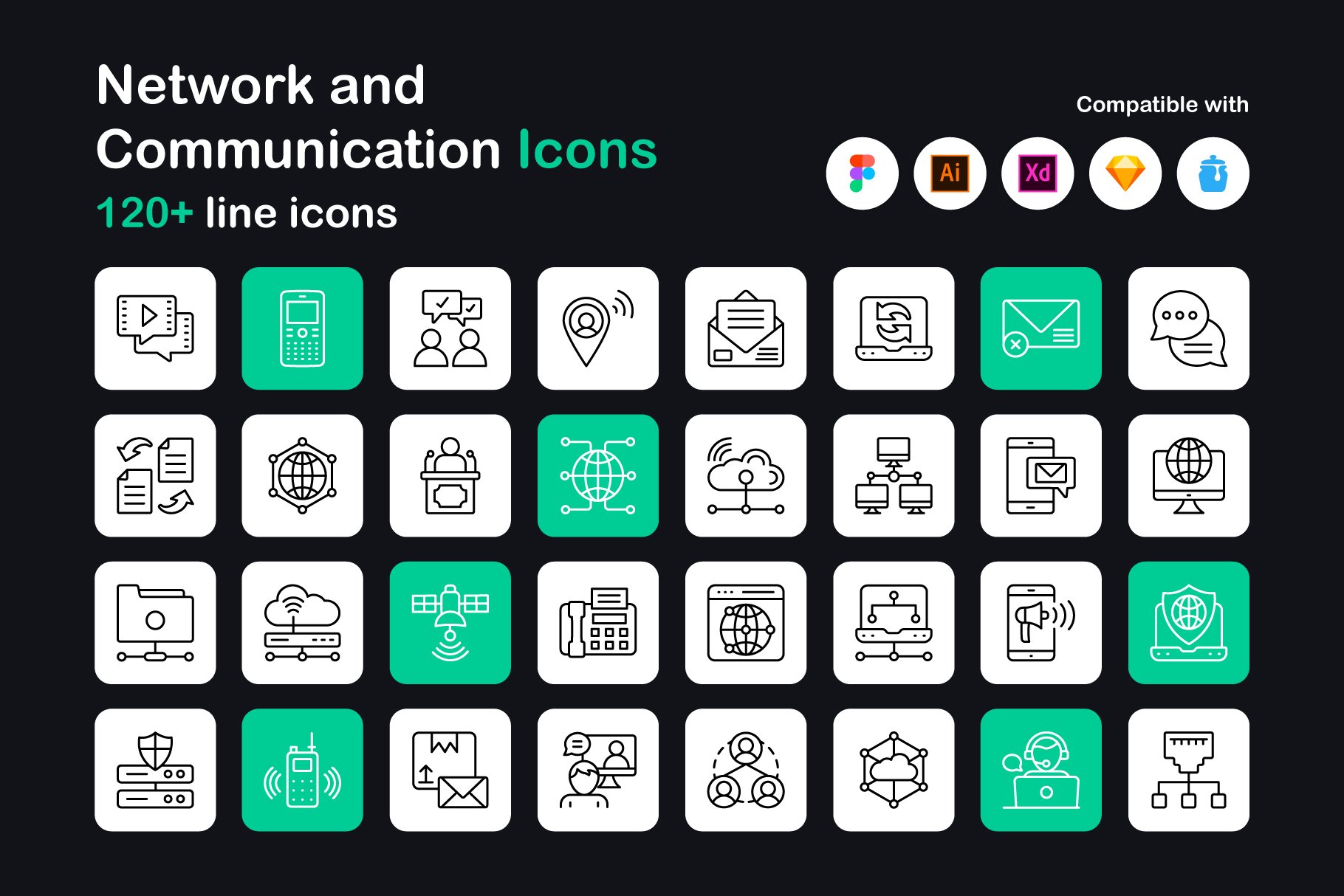 Network and Communication Icons cover image.
