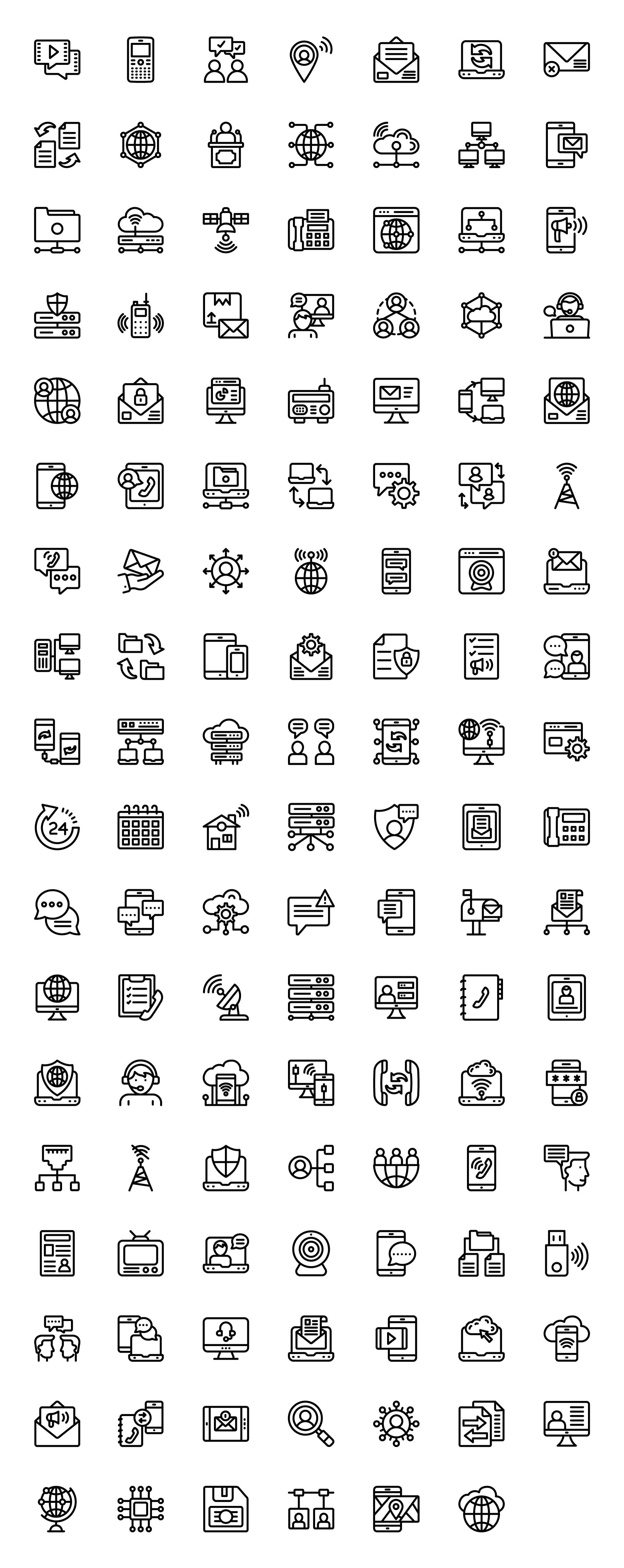 network and communication icons full preview 888
