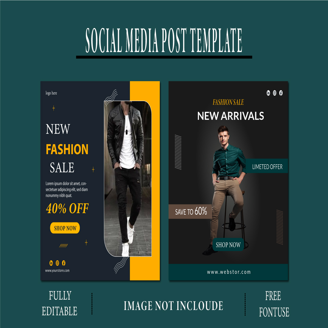 fashion sale insatgram post template cover image.
