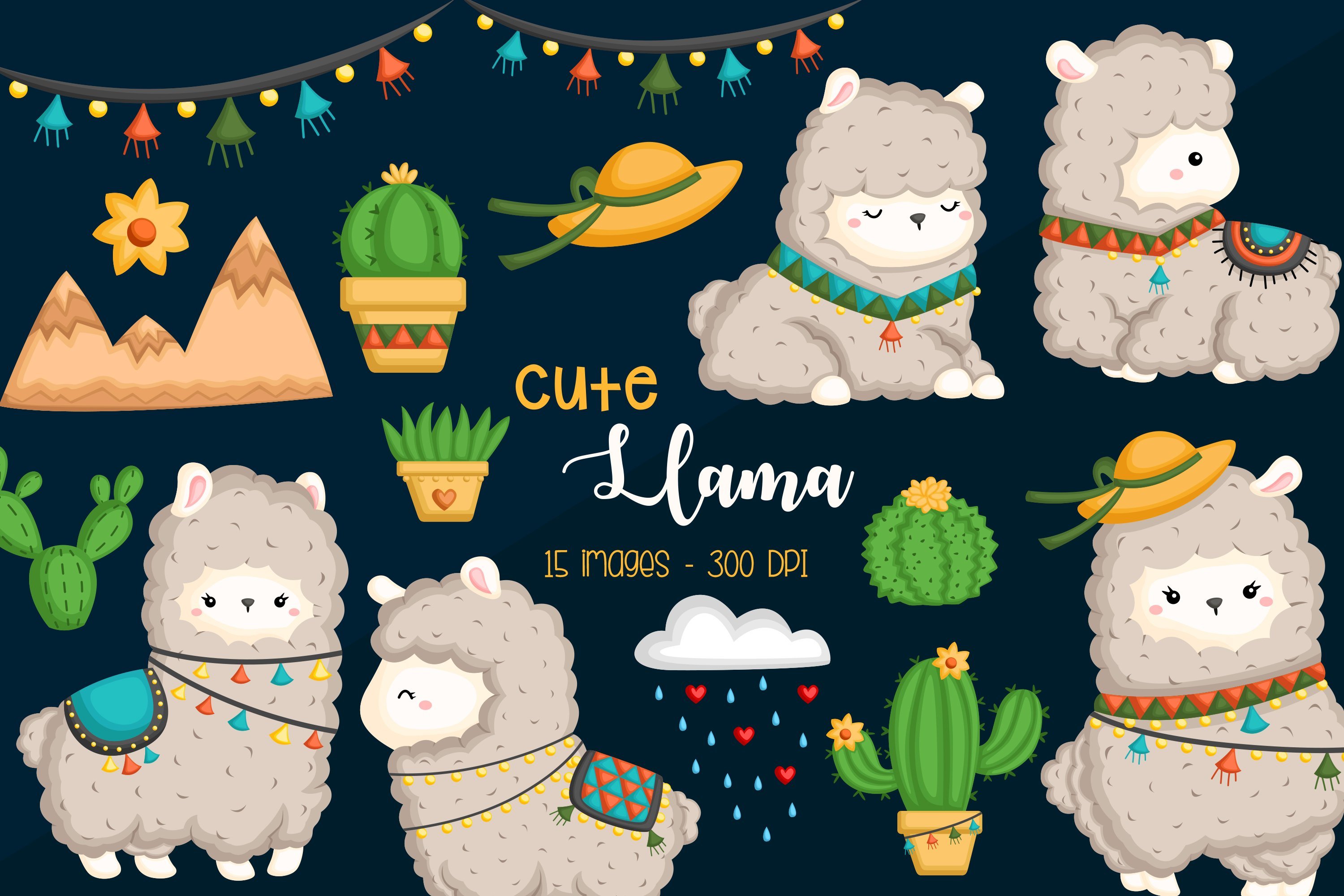 Cute Llama Clipart - Cute Animal cover image.
