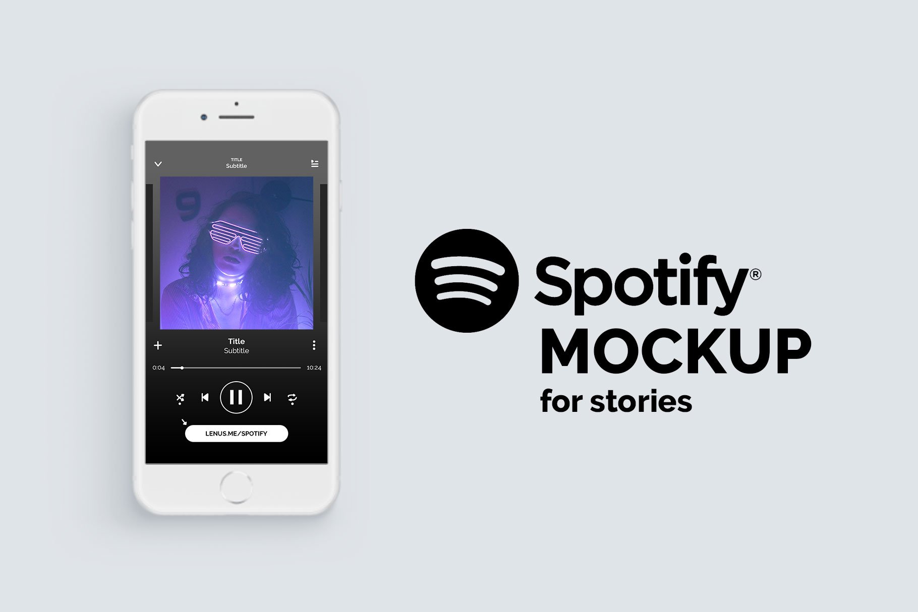 Spotify Mockup for Instagram Stories cover image.