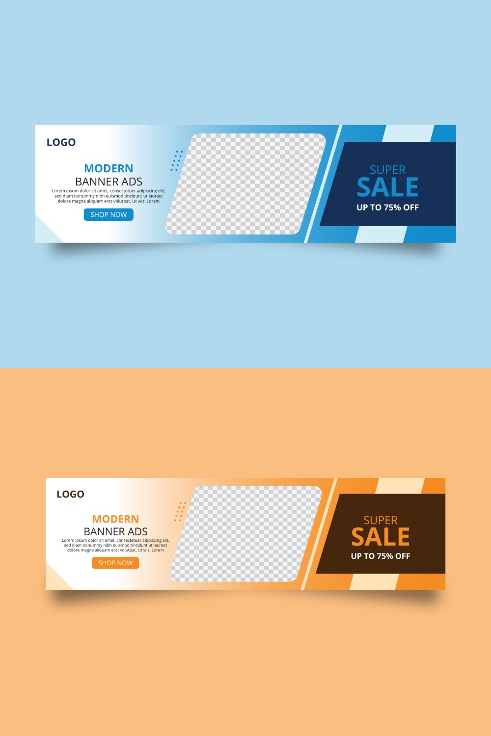 Super Sale Banner Template pinterest preview image.