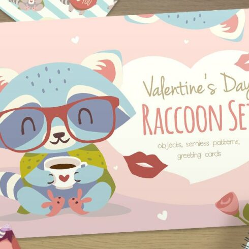 St. Valentine's Day Raccoon Set cover image.