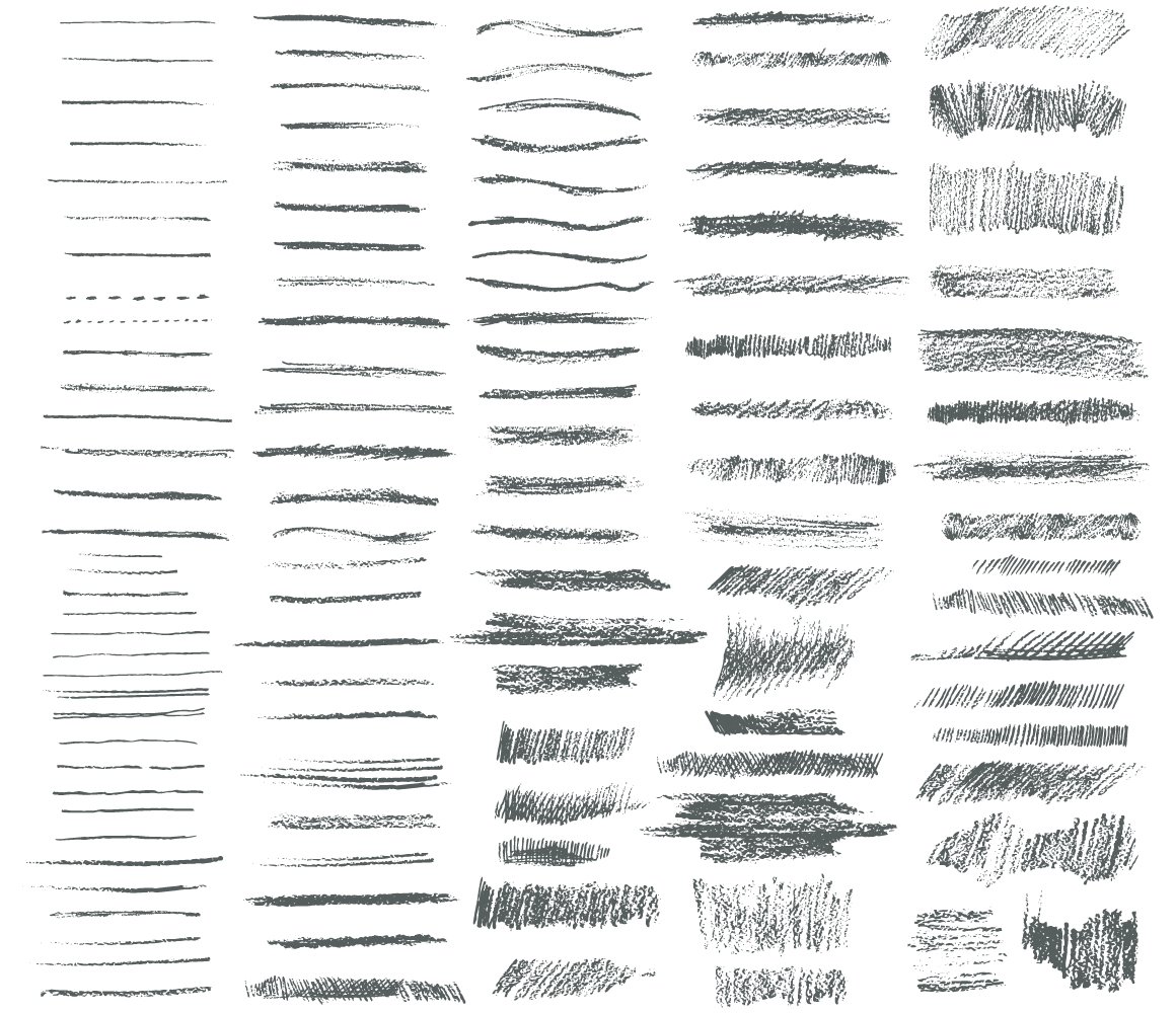 Pencil art brushes (AI) preview image.