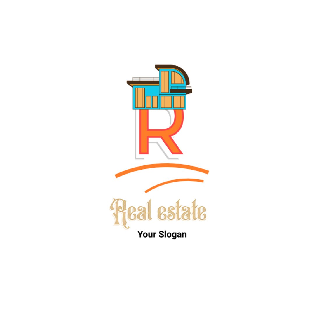 R - Real Estate Letter Logo Design Template cover image.