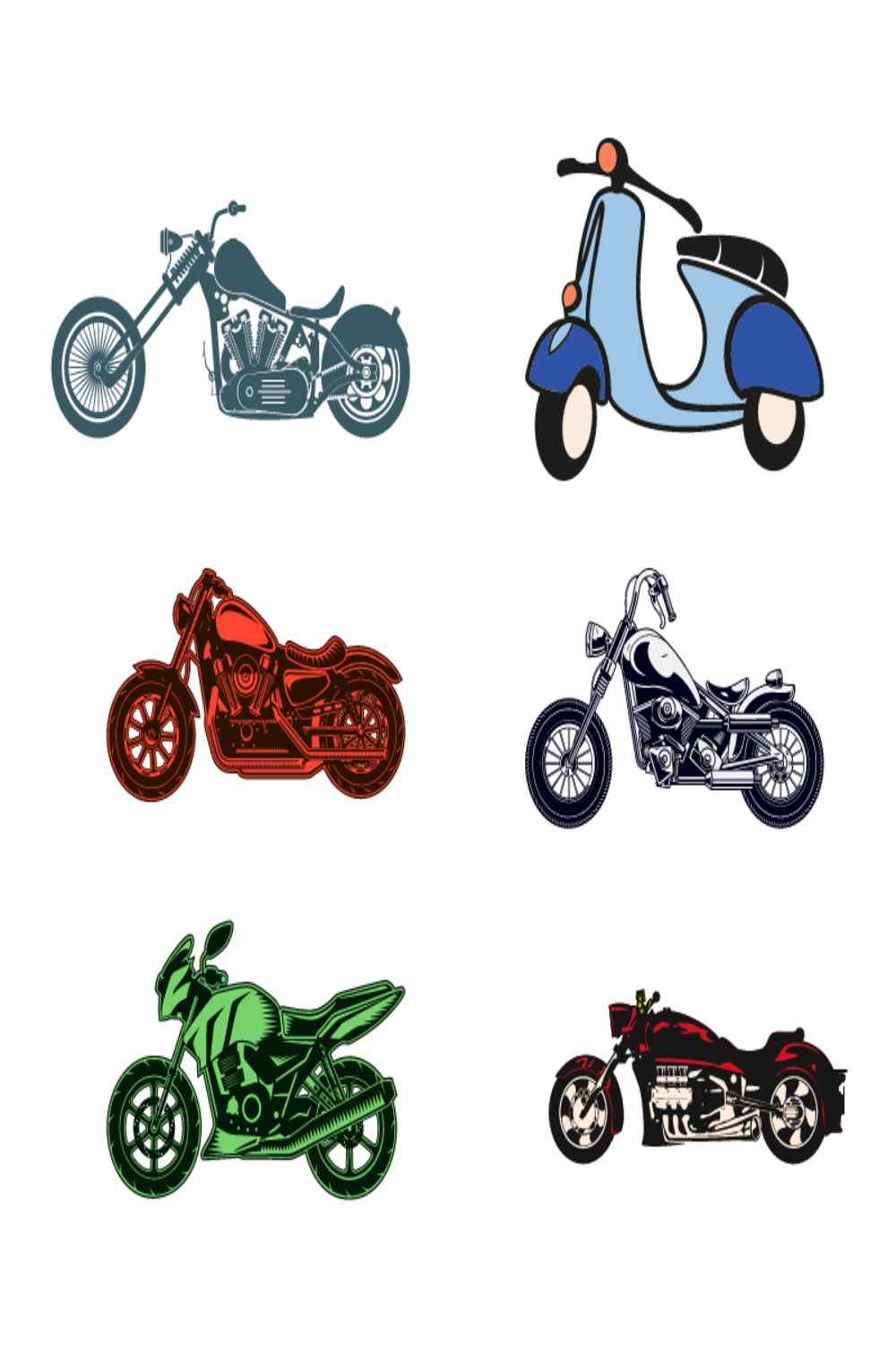 Motor Bike - Design Template Total - 6 pinterest preview image.