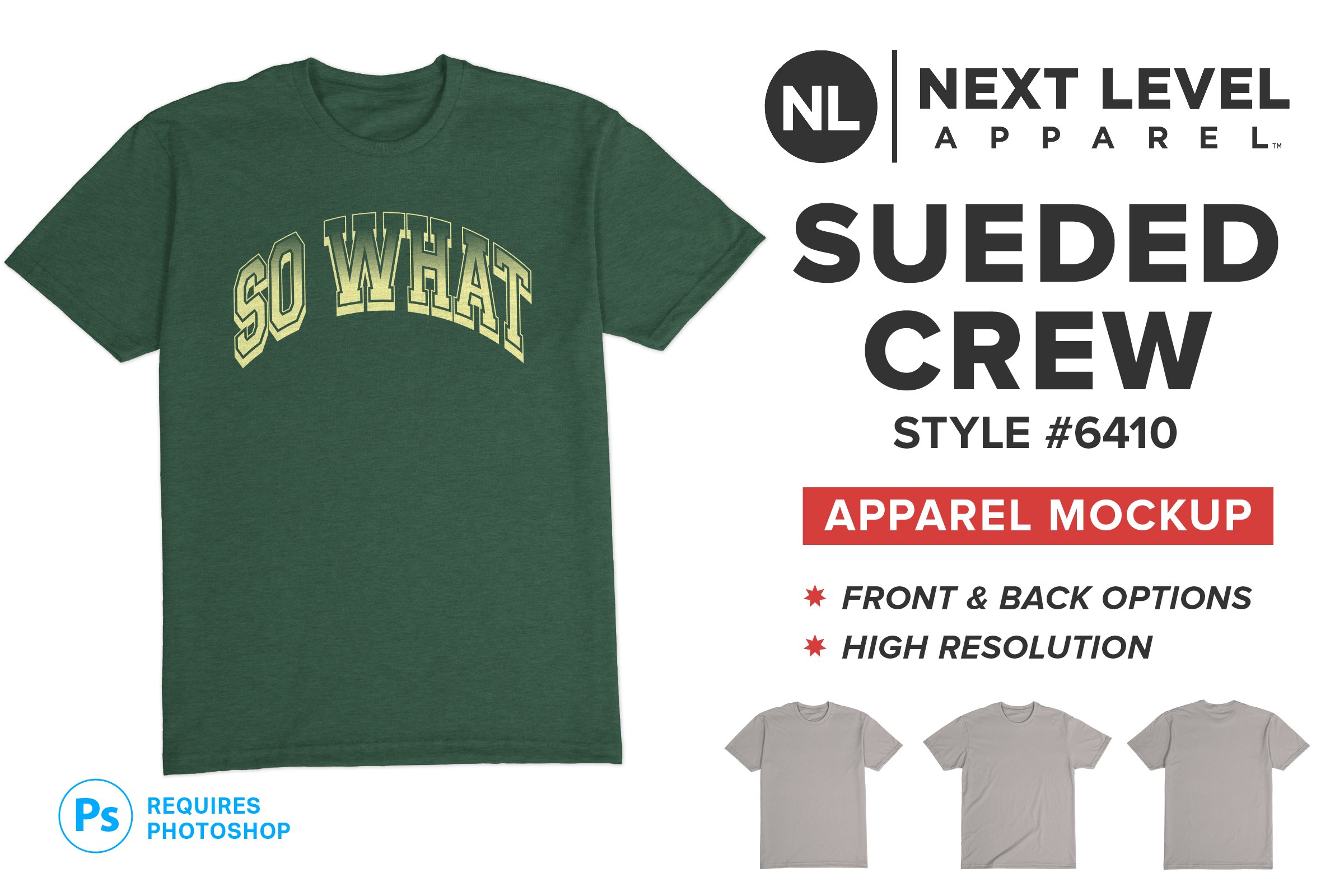 Next Level 6410 Sueded Crew Mockup cover image.