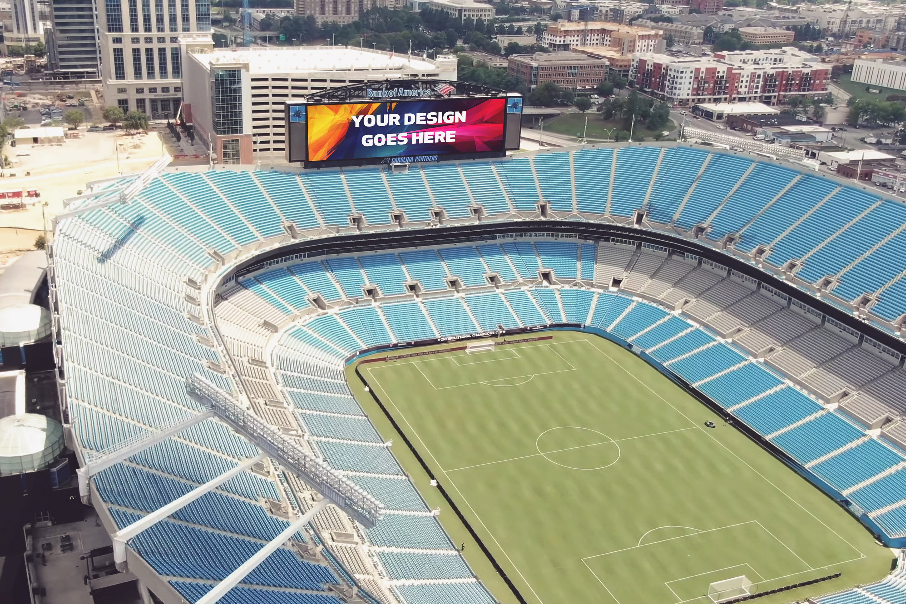 Bank of America Stadium, grunge art, Carolina Panthers, creative