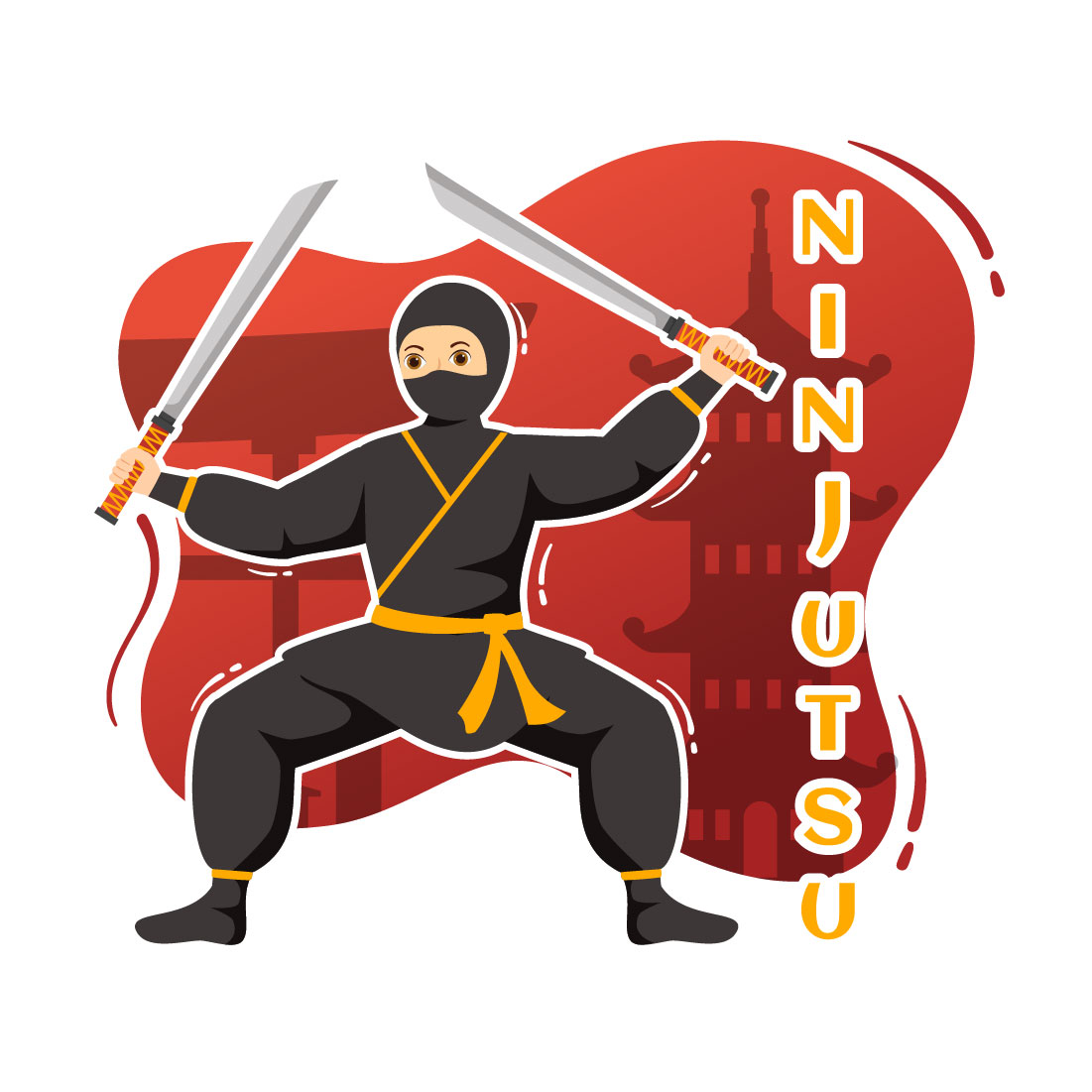 8 Ninjutsu Ninja Shinobi Illustration preview image.