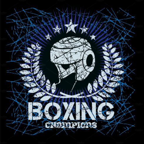 Boxing labels on grunge background cover image.