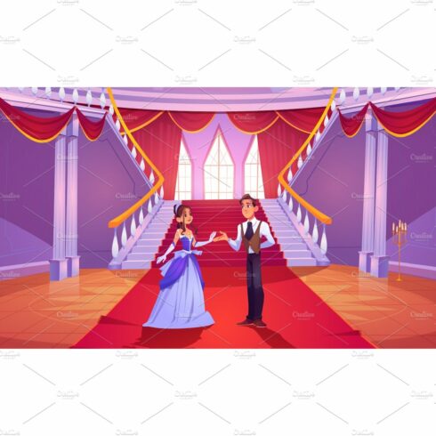 Prince and princess in royal castle cover image.