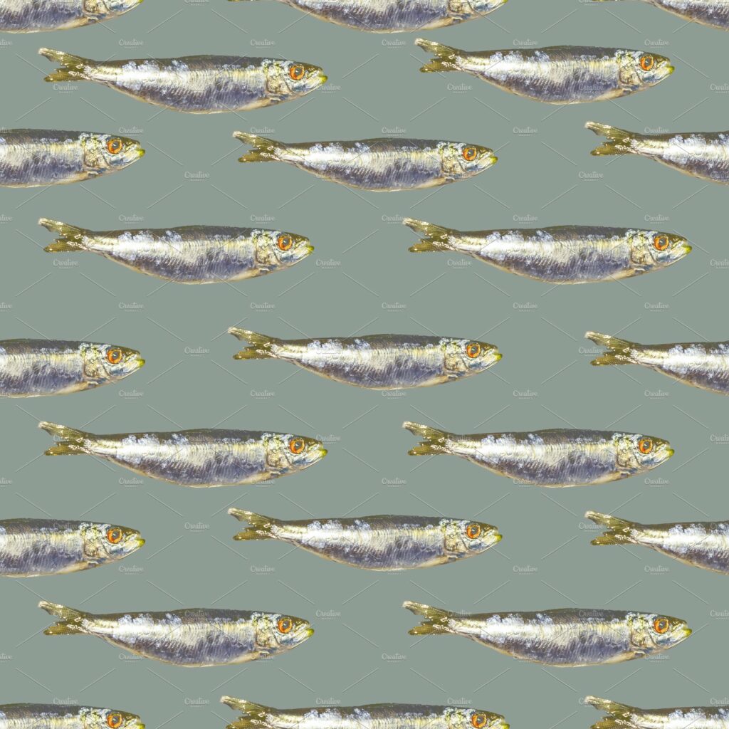 Anchovies Group Seamless Pattern MasterBundles