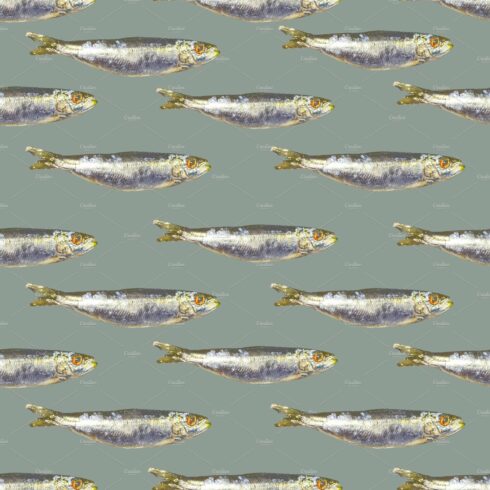 Anchovies Group Seamless Pattern cover image.