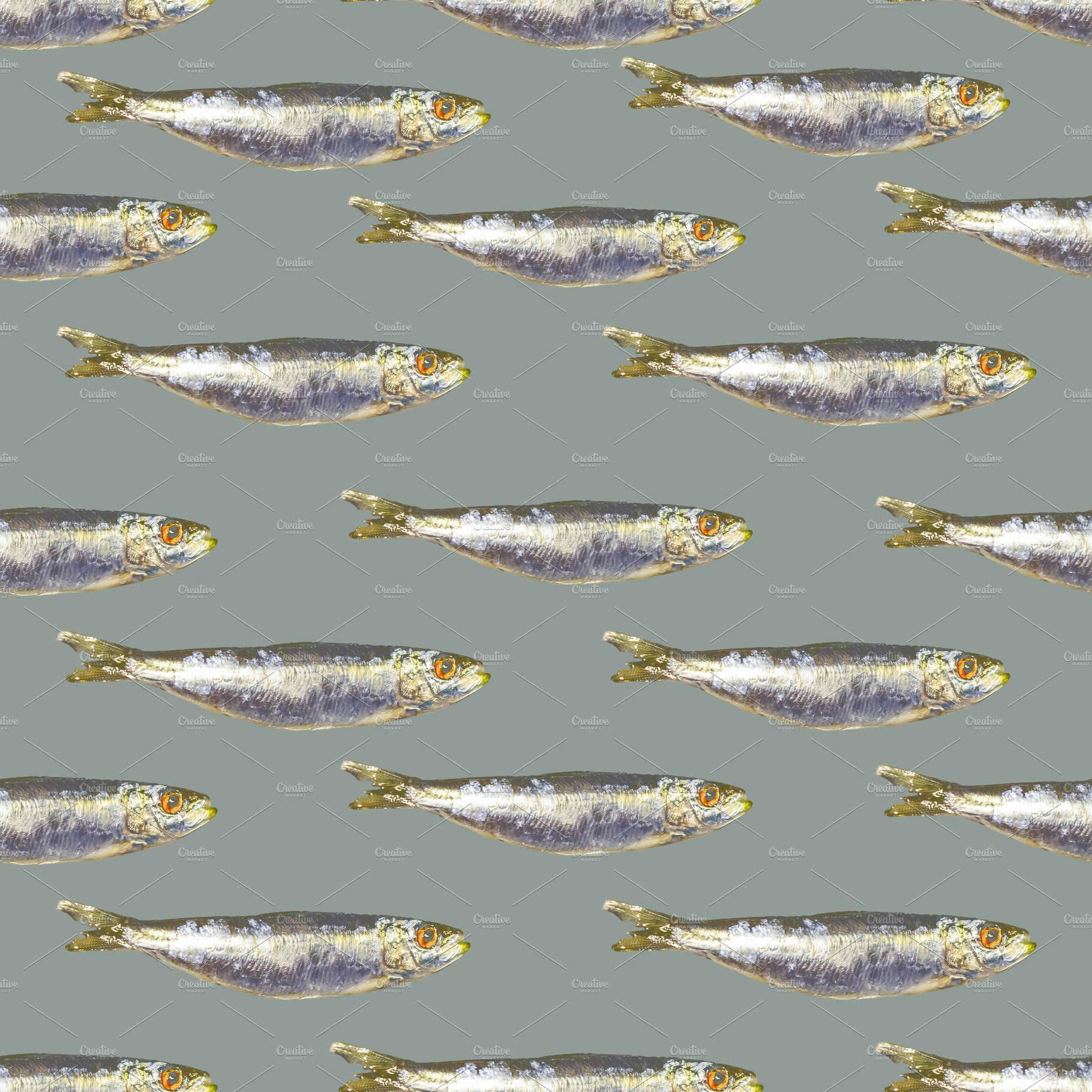 Anchovies Group Seamless Pattern cover image.