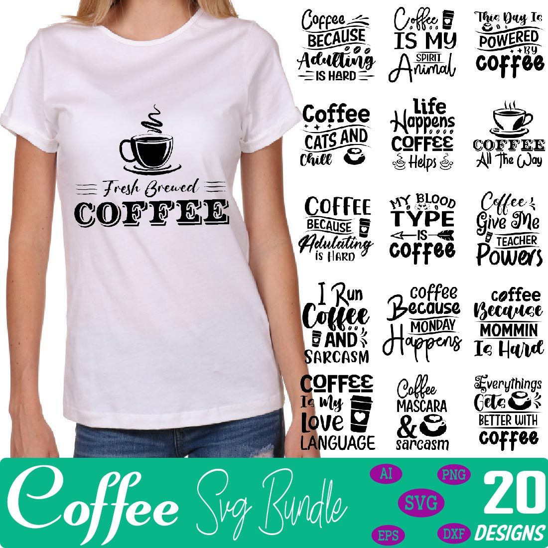 coffee svg bundle cover image.