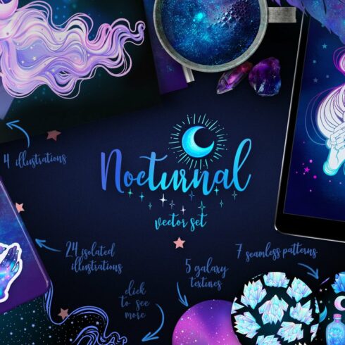 NOCTURNAL. Magic Vector Set. cover image.