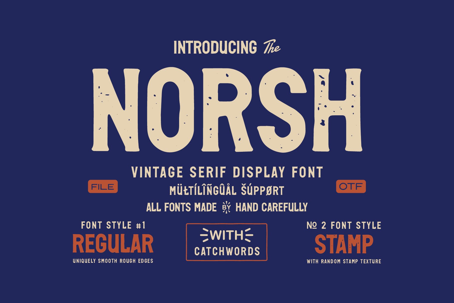 NORSH - A Vintage Display Font cover image.