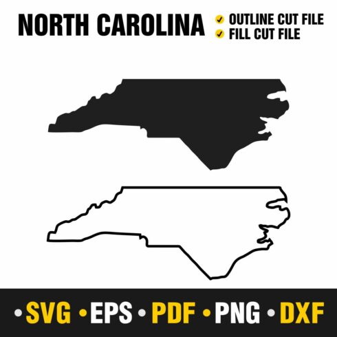 North Carolina SVG, PNG, PDF, EPS & DXF cover image.
