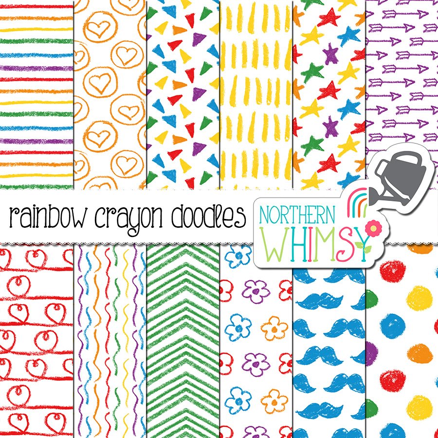 Rainbow Crayon Doodles cover image.