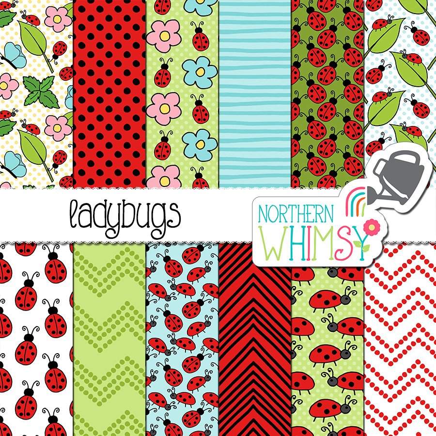 Ladybugs Seamless Patterns cover image.