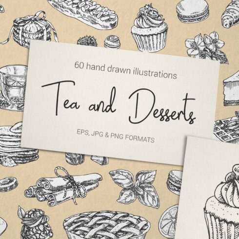 Tea and desserts set cover image.