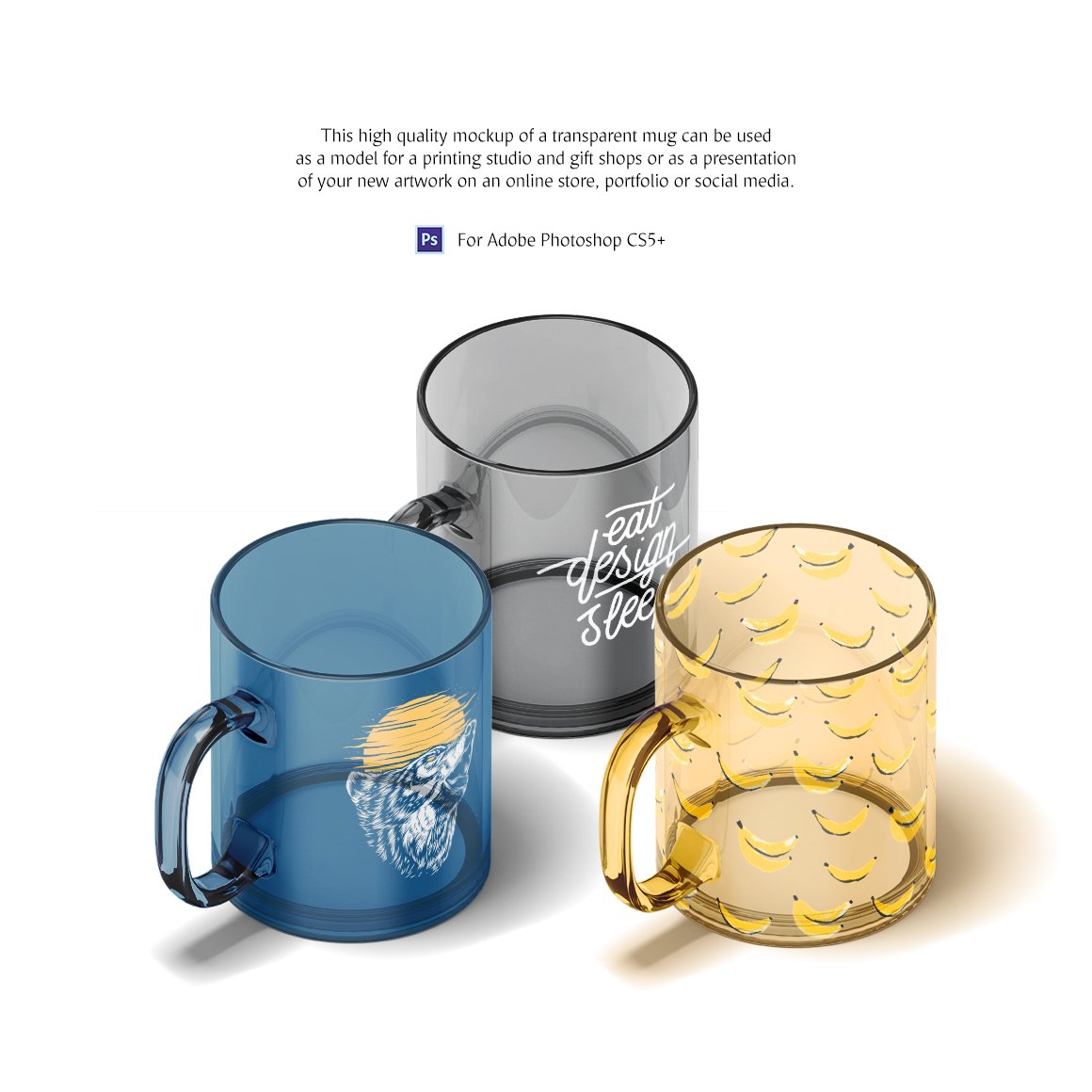 New Glass Mug Animated Mockup preview image.