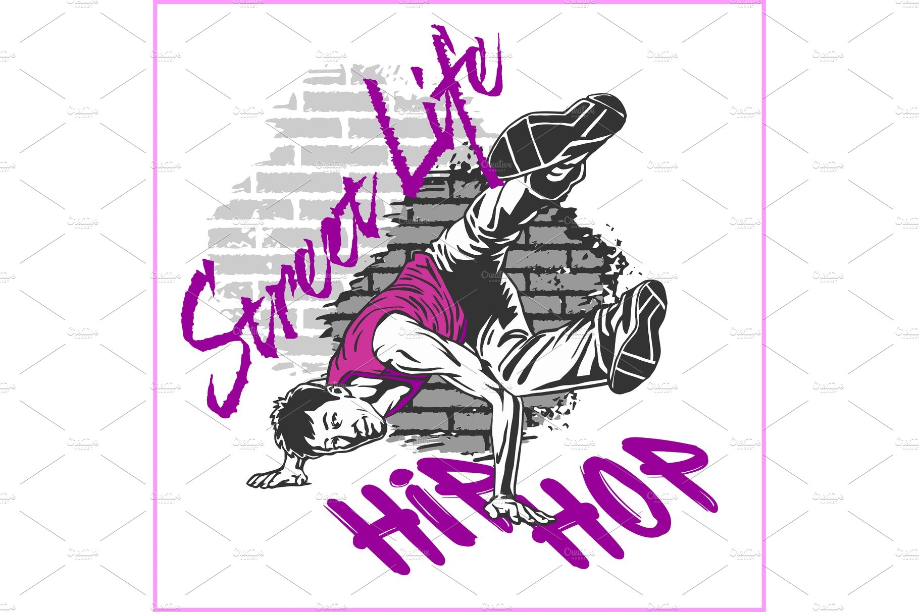 Hip hop dancer on grunge background cover image.