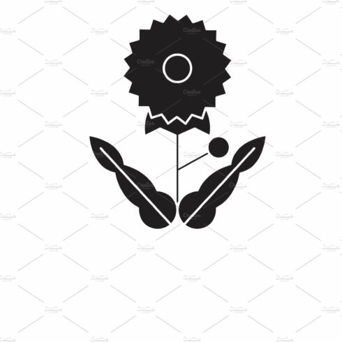 Dandelion black vector concept icon cover image.