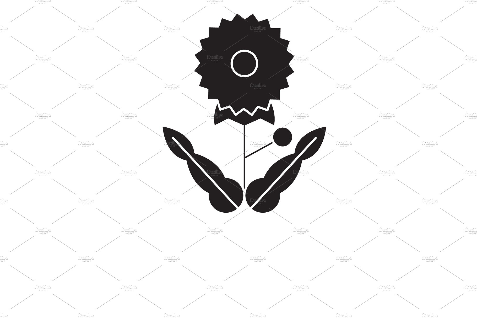Dandelion black vector concept icon cover image.