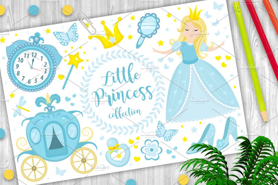 Cute little princess Cinderella set cover image.