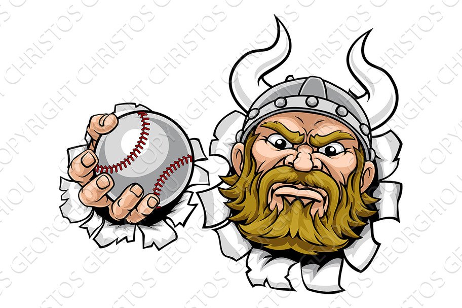 Viking Baseball Ball Sports Mascot cover image.