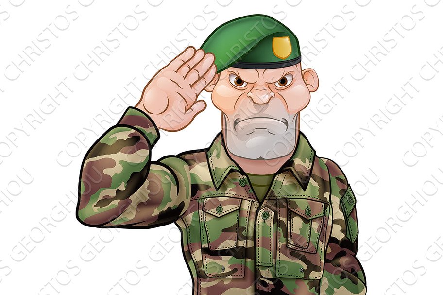 military soldier cartoon