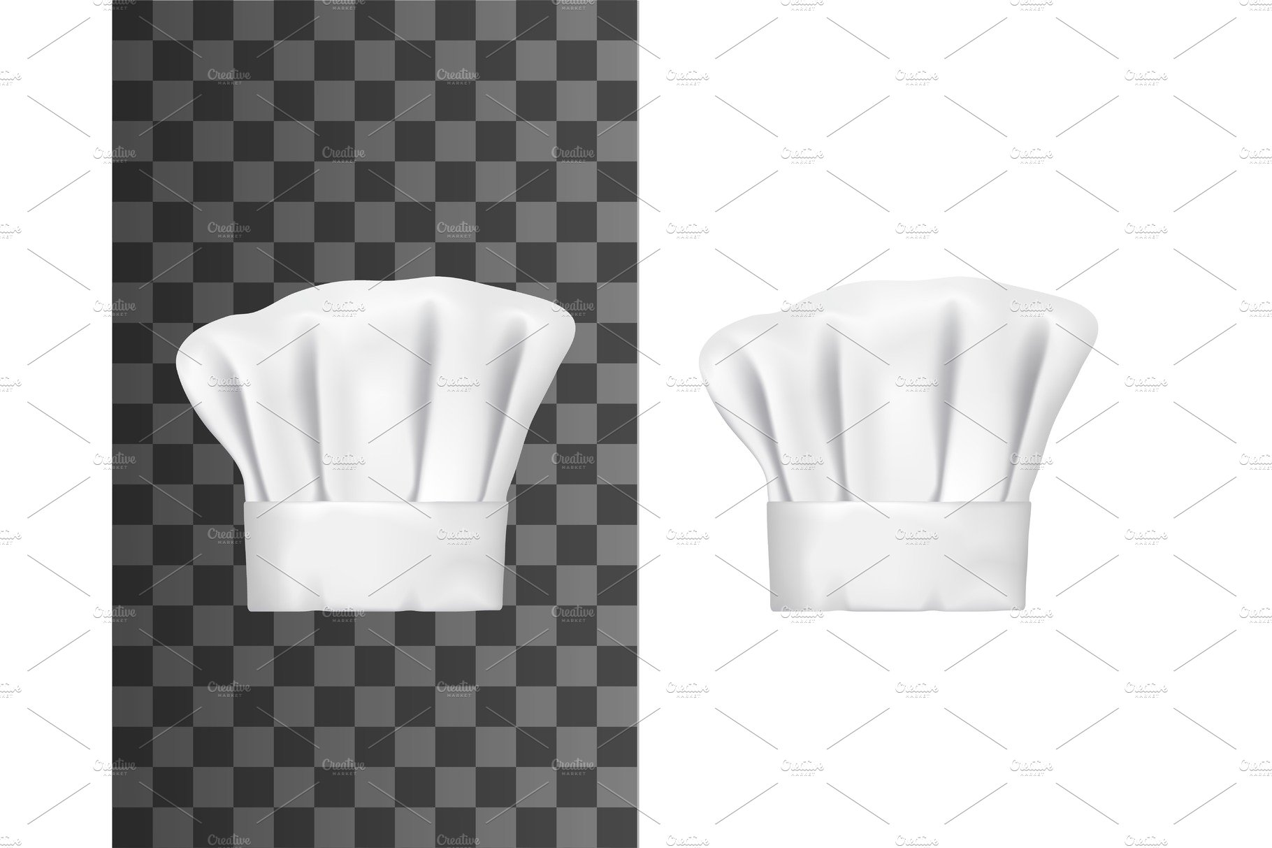 White chef hat, cook cap or toque cover image.