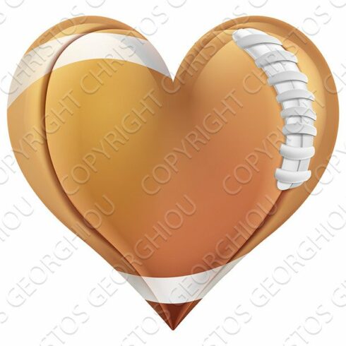 American Football Ball In A Heart Shape cover image.