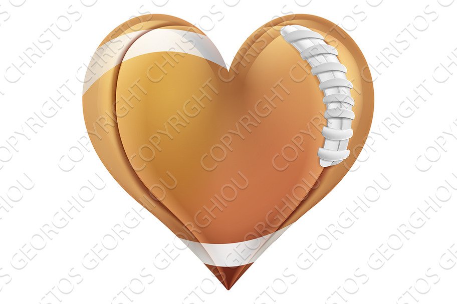 American Football Ball In A Heart Shape cover image.