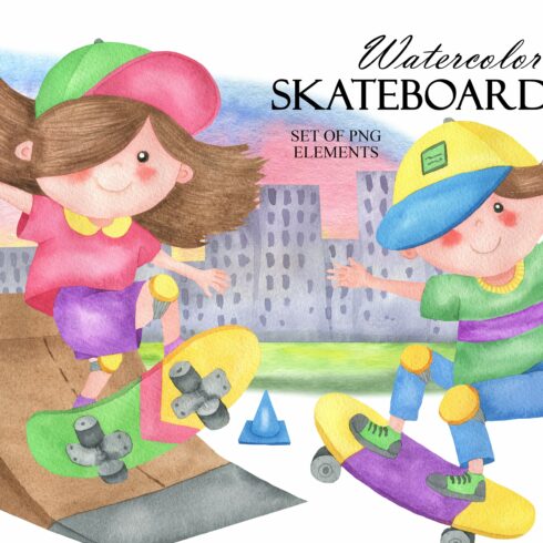 Watercolor Skateboarding cover image.