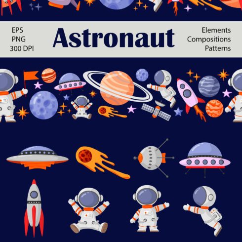 Astronaut Kids Clipart cover image.